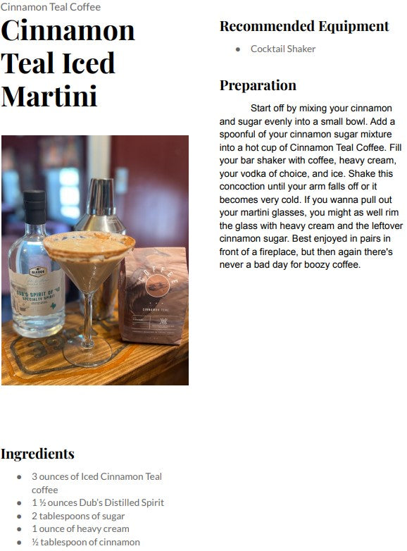 Cinnamon Teal Martini