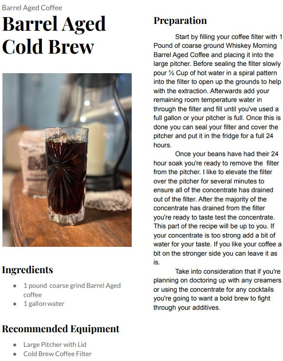 Barrel Aged Cold Brew Recipe