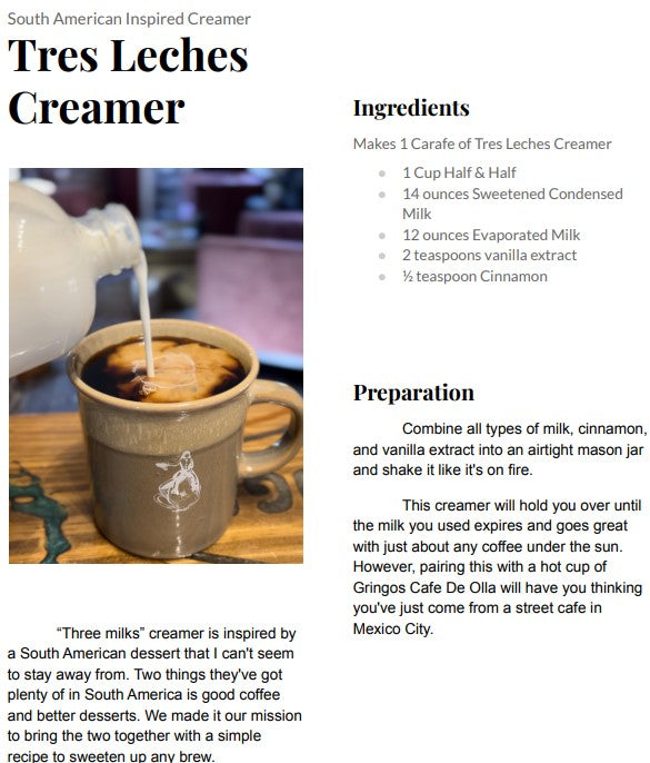 Tres Leches Creamer Recipe