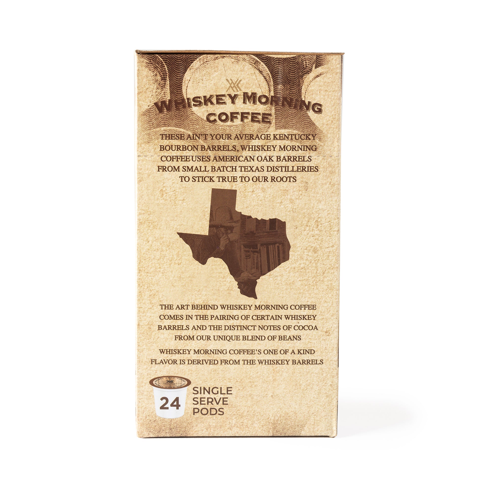 roasted in texas whiskey coffee pods