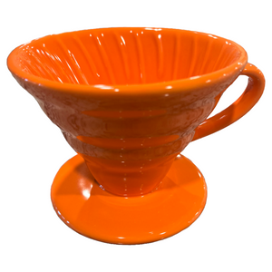 orange ceramic coffee pourover