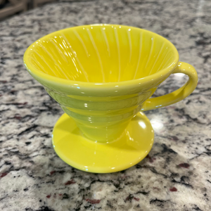 yellow ceramic pourover