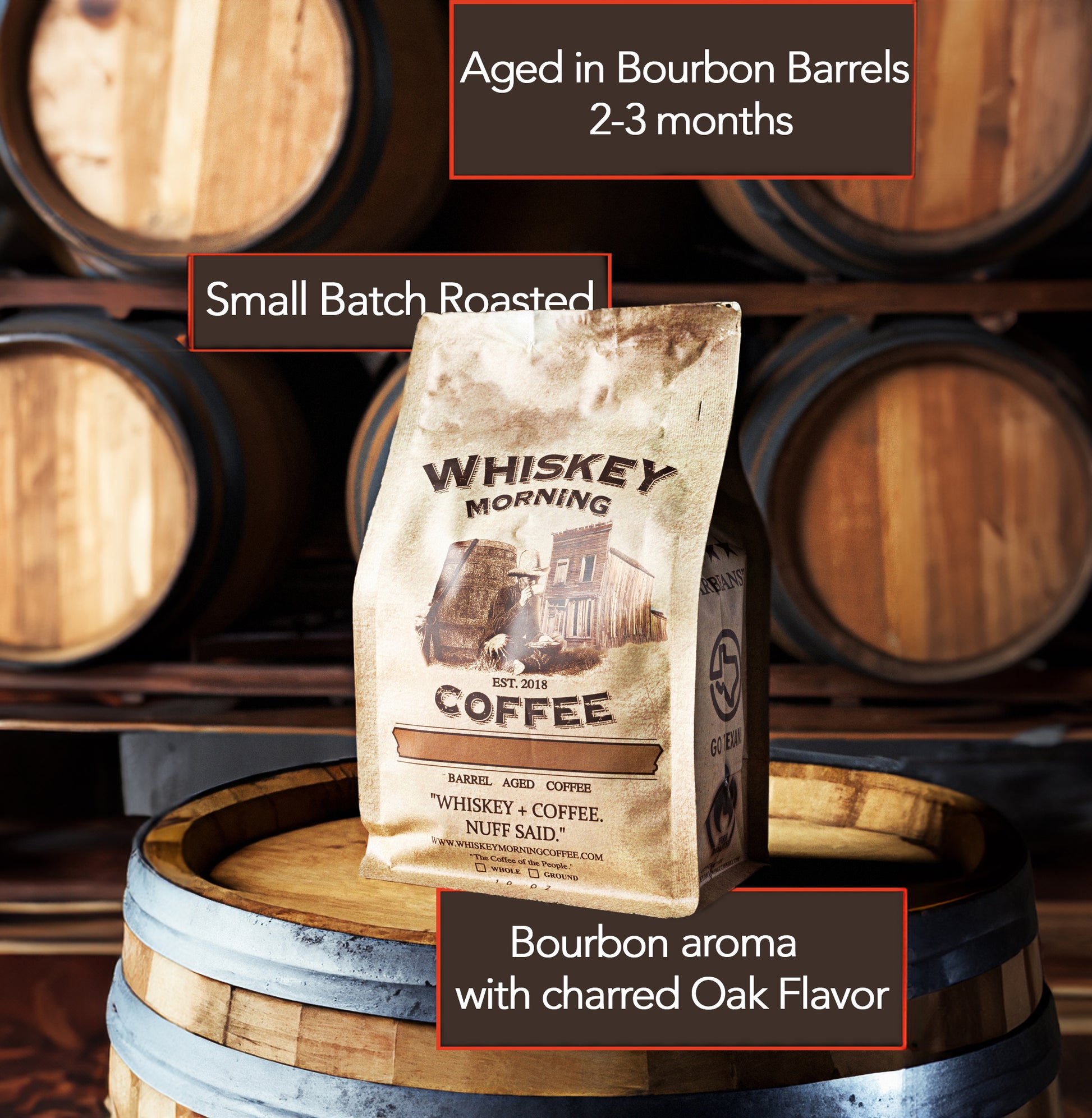 coffee aged in bourbon barrels