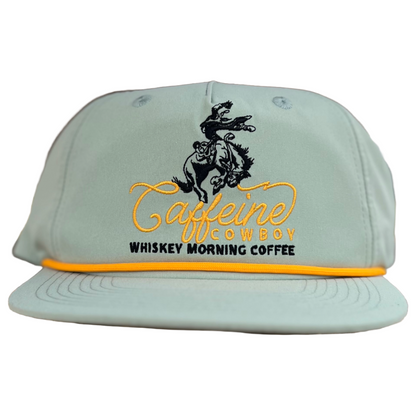 teal and gold caffeine cowboy hat