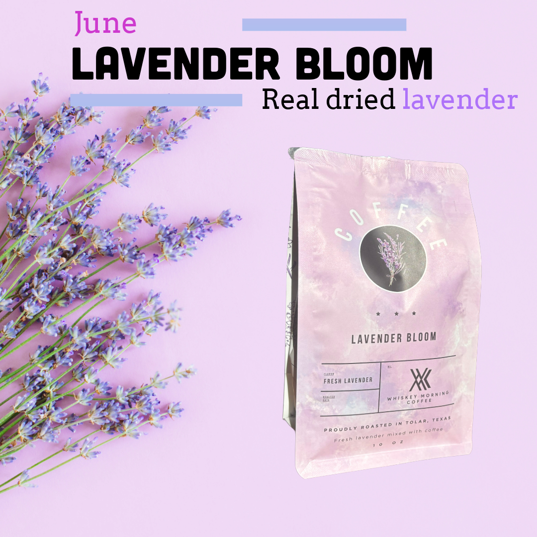 Lavender bloom package with lavender flowers on a pink background