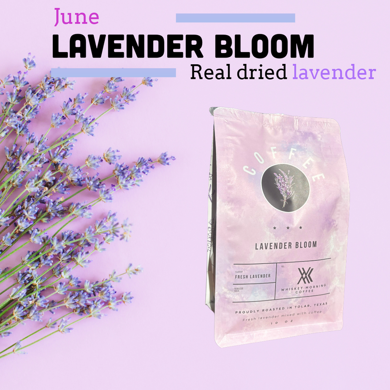 Lavender bloom package with lavender flowers on a pink background