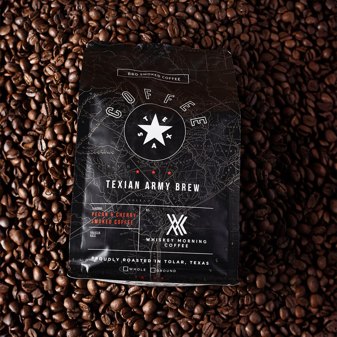 Smoked Coffee with Pecan and Cherry Wood: Texian Army Brew