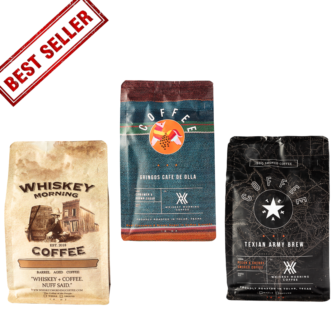 3 top selling bags at whiskey morning coffee