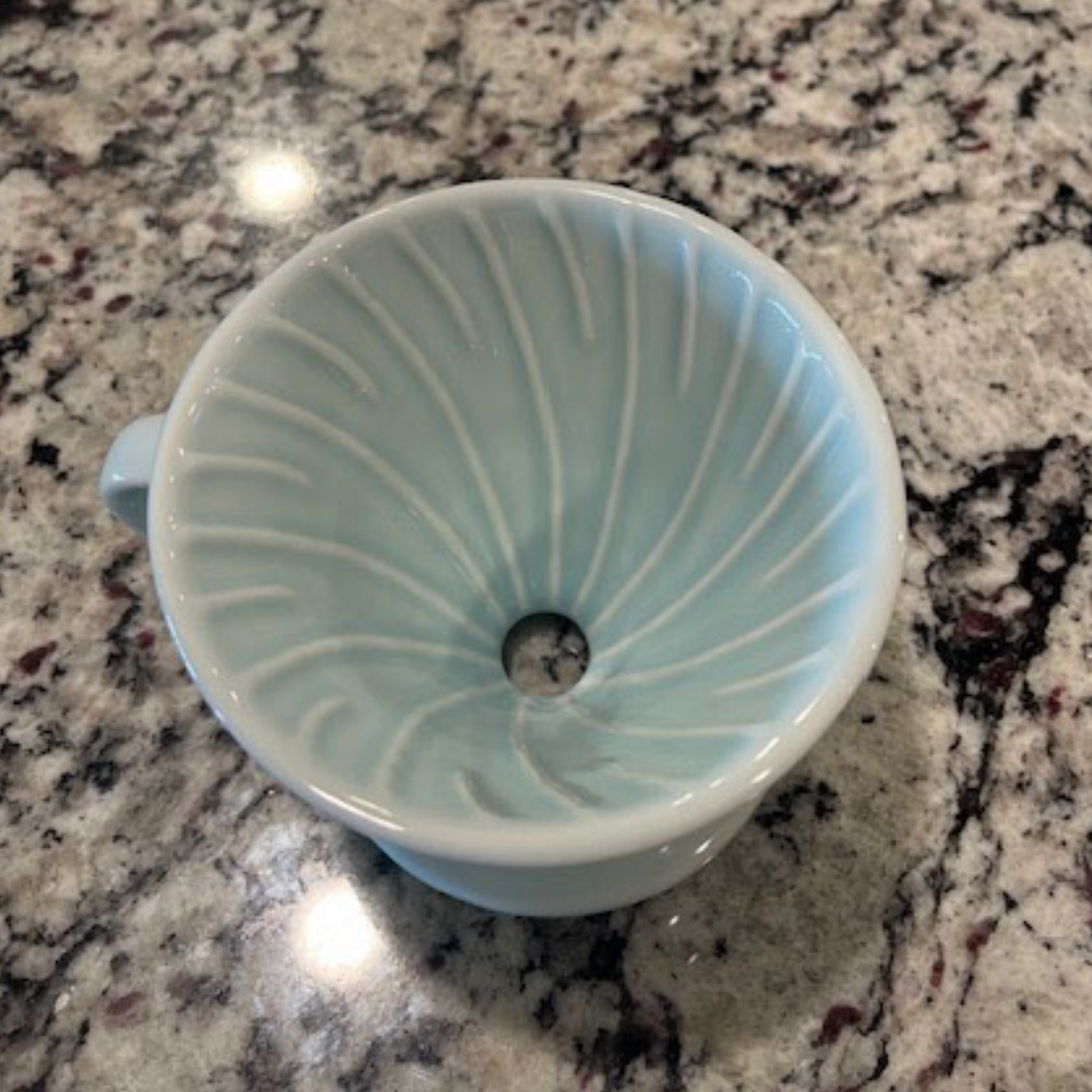 light blue pour over