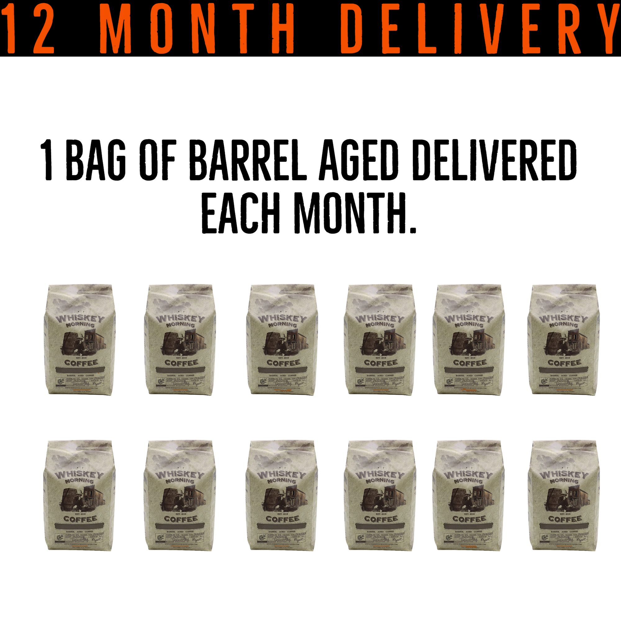 barrel aged 12 month prepaid coffee subscription